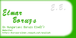 elmar boruzs business card